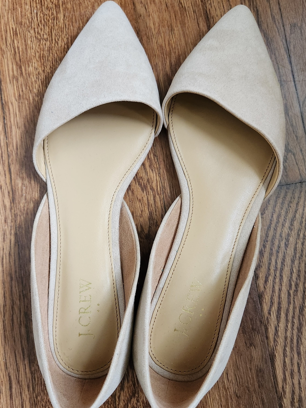 J. Crew Nude/Beige Pointed-Toe D'Orsay Flats